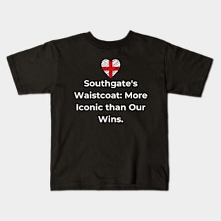 Euro 2024 - Southgate's Waistcoat: More Iconic than Our Wins. England Flag. Kids T-Shirt